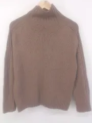 ◇ earth music&ecology アース ミュージック＆エコロジー ハイネック 長袖 ニット セーター サイズF モカ系 レディース E  【1303280000241】