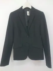 ◇ COMME CA ISM コムサイズム ストライプ 長袖 ジャケット サイズL ブラック レディース P  【1212200003913】