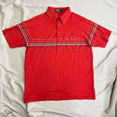 Polo by Ralph Lauren ポロシャツ　M 〜 L 相当　タグ なし　赤　レッド　ポロ バイ ラルフ ローレン 刺繍 ロゴ