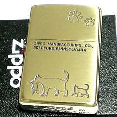 ZIPPO ネコ 親子 ブラスイブシ仕上げ カワイイ キャット ジッポー 新品 