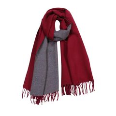[LA-Hazel] マフラー レディース 人気 カシミヤタッチ ストール 大判 冬 マフラー クリスマスプレゼント 両面 使える ギフトボックス付き 肌触り良い ストール 大判 秋冬 厚手 マフラー 赤 暖かい (両面レッド)