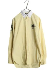 【お得なクーポン配布中!】 90s ラルフローレン オックスフォード 3点留め 長袖 ボタンダウン シャツ メンズ S / オールド ポロ BD クレリック 長袖シャツ マチ付き 黄