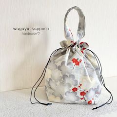巾着バッグ　着物生地