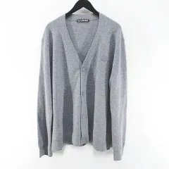 アクネ ストゥディオズ Acne Studios 長袖 カーディガン ニット XXL 灰系 グレー ワッペン 刺繍 ボタン リブ 毛 ウールのサムネイル