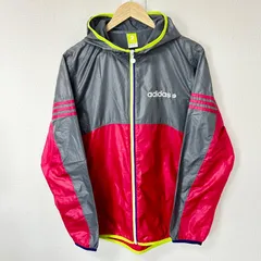 大きいサイズ◎(^w^)b adidas neo アディダスネオ マウンテンパーカー ウインドブレーカー ロゴ刺繍 ポリエステル100% ライトアウター 薄手 スポーツ 運動 トレーニング グレー×ピンク系 レディース サイズO