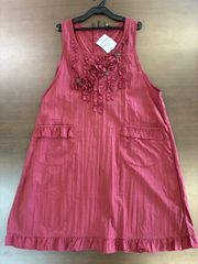 ナイロン花モチーフエプロン　撥水加工　かわいいエプロン