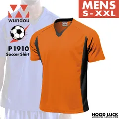 オレンジ/S-XXL ウンドウ ドライ サッカー Tシャツ P1910 メンズ 大人 半袖 WUNDOU 送料無料 ゲームシャツ 吸汗 速乾 フットサル 練習着 部活 試合用 ユニフォーム