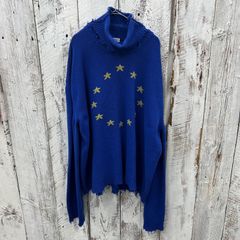 VETEMENTS ヴェトモン17AW WAH18KN2 サークルスターダメージ加工オーバーサイズニット