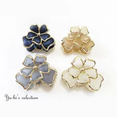 ヘアクリップ/大きめ 華やか花リボン バンスクリップ k57☆白クリア//ベージュ/グレー/紺/黒 韓国 ヘアアクセサリー艶消し 髪飾り ヘアアレンジ ワニクリップ ハーフアップ お団子ヘア