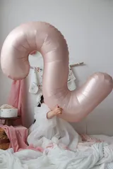 即発送 メルカリ便 ナンバー バルーン 誕生日 装飾 ピンク40インチ