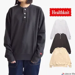Healthknit ヘルスニット トップス スウェット トレーナー クラシックスウェット ヘンリーネック長袖 メンズ レディース ユニセックス 長袖 グレー ベージュ ブラック M L XL 54005