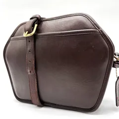 ✨良品✨ OLD COACH ショルダーバッグ ポシェット バックル ゴールド金具 ロゴ型押し チャーム ビンテージ ヴィンテージ 肩掛け 斜め掛け グラブタンレザー レディース ブラウン 茶色