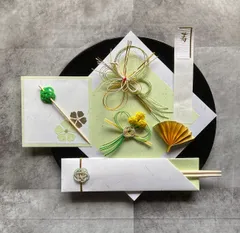 𓊆 再販×15𓊇 【若葉×白】お食い初め｜飾り｜セット｜水引｜100日｜お祝い