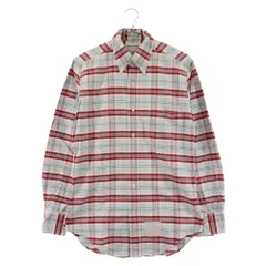 THOM BROWNE (トムブラウン) チェック オックスフォード ボタンダウンシャツ 長袖シャツ ブルー/レッド MWL001AW7434のサムネイル