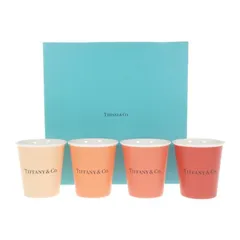 TIFFANY&Co. コーヒーカップ 4個セット ペーパーカップ テーブルウェア 食器 陶磁器 オレンジ ユニセックス