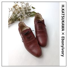 定価36300円 H.KATSUKAWA × Ebonyivory エイチカツカワ エボニーアイボリー レザー ウィングチップシューズ(81E＋1320)25A