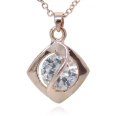 極大粒 CZダイヤモンドネックレス キュービックジルコニア シルバー ペンダント レディース プレゼント ピンクゴールド ジュエリー