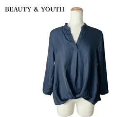 BEAUTY & YOUTH ユナイテッドアローズ　スキッパー　バンドカラー　長袖　ブラウス　シャツ　オフィス　通勤