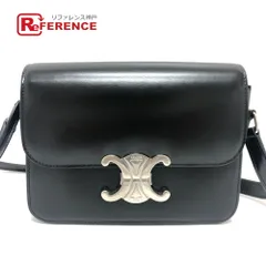 CELINE セリーヌ ショルダーバッグ トリオンフ レザー SV金具 ブラック