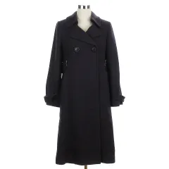 レオナール LEONARD FASHION ダブルブレストコート ロング 2B アンゴラ ウール カシミヤ 紫 パープル 11AR アウター