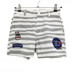★SALE価格★【新品】ホーンガーメント ショートパンツ 白×グレー ボーダー マークアンドロナ レディース 36(S) ゴルフウェア 2022年モデル MARK＆LONAのサムネイル