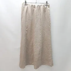 ◇ green label relaxing 光沢感 バックジップあり ロング丈 フレア スカート サイズ38 ベージュ系 レディース E  【1402280008384】