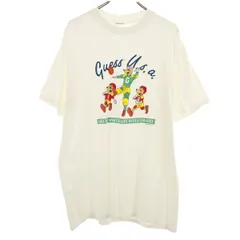guess georges marciano ゲス バイ ジョージスマルシアーノ 90s USA製 オールド 半袖 Tシャツ L ホワイト メンズ 古着