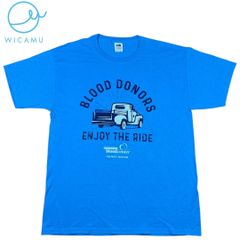 フルーツオブザルーム L ケンタッキーブラッドセンター 献血Tシャツ HDコットン ブルー 古着 USA アメカジ ヴィンテージ