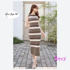 her lip to ハーリップトゥ　ボーダーニットワンピース　ドレス SNIDEL - ハーリップトゥ herlipto ニットドレス ボーダーの通販