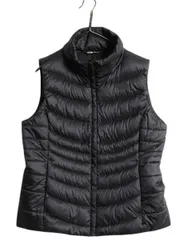 【お得なクーポン配布中!】 US企画 ノースフェイス ナイロン ダウン ベスト レディース L 古着 フルジップ キルティング 550フィル アウトドア 重ね着 ハイネック 黒