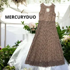 《未使用》MERCURYDUO マーキュリーデュオ  ノースリーブ ワンピース ロング マキシ  プリーツ 総柄 花柄 総レース F フリーサイズ タグ付き 定価13,200円（税込）