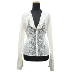 良品 21SS PATOU パトゥ 長袖 ギャザーブラウス 34 ホワイト