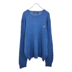 Polo by Ralph Lauren ポロ ラルフローレン ケーブルニット セーター ブルー(メンズ XL)中古 古着 U7529