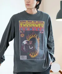 【ムラスポ公式】新品 THRASHER スラッシャー 長袖 Tシャツ メンズ ロンT ピグメント加工 ビッグシルエット 243TH1LT015 ムラサキスポーツ限定