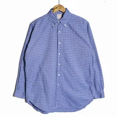 00's USA製 ブルックスブラザーズ チェック オックスフォード ボタンダウンシャツ (15 1/2-33) 青系 ポロカラーシャツ 00年代 アメリカ製　アメリカ古着 USED  ビンテージ ヴィンテージ