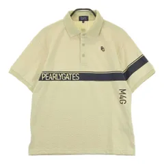 サイズ：4 PEARLY GATES パーリーゲイツ 2024年モデル 半袖ポロシャツ シアサッカー ストライプ柄 イエロー系 [240101508549] ゴルフウェア メンズ ストスト