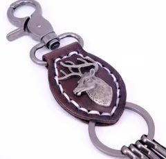 キーホルダー カラビナ キーリング メンズ レディース 鹿 シカ アンティーク キーチェーン アメカジ 古着 カジュアル 鍵 シカ 鹿 キーリング レトロ