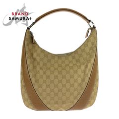 GUCCI グッチ ベージュ キャメル シルバー金具 GGキャンバス