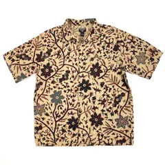 【物流センター】 中古 POLO RALPH LAUREN | ポロ・ラルフローレン 半袖シャツ RALPH LAUREN JEANS CO. 総柄 オープンカラー コットン ベージュ サイズ：S 【101】