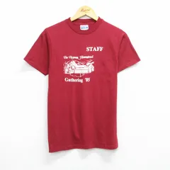 S/古着 ヘインズ 半袖 ビンテージ Tシャツ メンズ 80s Gathering スタッフ クルーネック エンジ 25aug12 中古