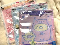 すみっコぐらし　一番くじハンドタオル・バスボールから出てきたおもちゃセット　クリアステッカーのおまけ付き