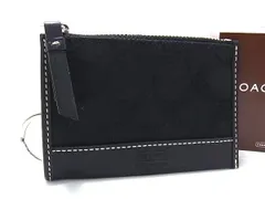 ■新品同様■ COACH コーチ シグネチャー キャンバス×レザー コインケース コインパース 小銭入れ メンズ ブラック系 DI9763
