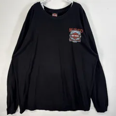古着 ハーレーダビッドソン HARLEY DAVIDSON 長袖Tシャツ 両面 ラバープリント 大きいサイズ コナ ハワイ 2XL  ブラック メンズ