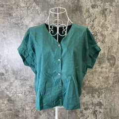  グリーンレーベルリラクシング ブラウス グリーン カワイイ ドルマン袖(M)