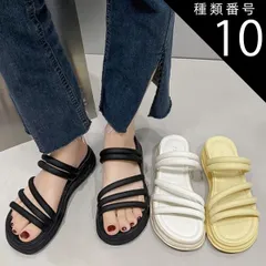 種類10:アイボリー/24.5cm サンダル レディース 夏用 歩き やすい 厚底 サマーサンダル 痛くない 春 夏 祭り 浴衣 旅行 海 ビーチサンダル スリッパ 美脚 ストラップ シンプル おしゃれ かわいい カジュアル 20代 30代 40代 50代 送
