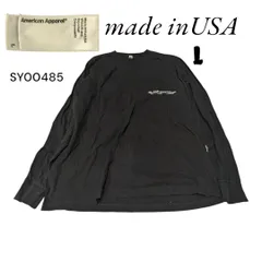 USA製American Apparel古着プリント長袖TシャツLブラック SY00485のサムネイル