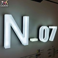 オーダー背面発光LEDチャンネル文字 箱文字 金属看板 室外用 サイン