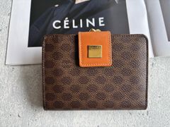 CELINE フラップスクエアプレート マカダム柄 がま口財布②