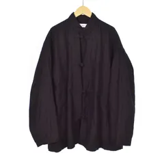グラフペーパー Graphpaper 24SS Cotton Linen Moleskin Overdyed Kung-Fu Jacket コットン リネン モールスキン オーバー カンフージャケット 1 黒 ブラック GM241-20089のサムネイル
