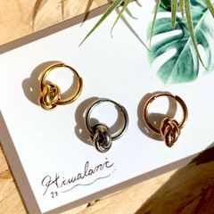 【2way】トリプルリング フープピアス (ゴールド/シルバー/ピンクゴールド) サージカルステンレス316L / つけっぱなし 錆びない / 金属アレルギー対応 ニッケルフリー / インフィニティ